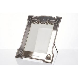 Continental Empire style silver picture frame, of shaped…