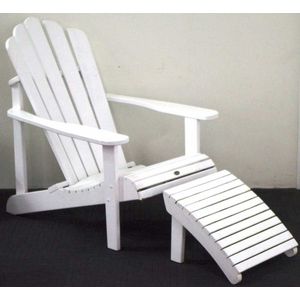 Adirondack outdoor chair and stool in white. 74 cm wide, by 95…