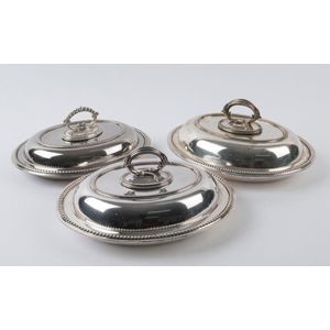 Three silver plated vegetable tureens, 20th century, the…