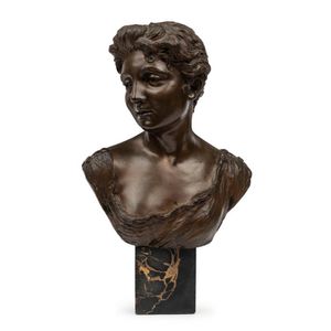 Woman Marble Bust by Giosue Argenti, 19th Century For Sale at