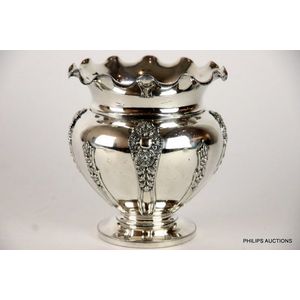 A silver plated rose bowl, late 19th century, Sheffield, with…
