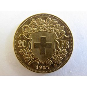 Swiss 20 Francs Vreneli gold coin 1927 weighs 6.4516grams 21 mm…