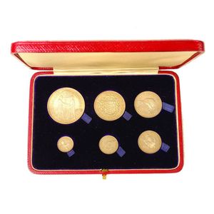 A 1935 N.Z. Waitangi Proof coin set in original box, the six…
