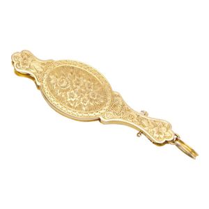 An antique lorgnette, the folding glasses in finely engraved…