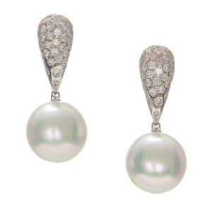 Autore South Sea Pearl and Diamond Earrings - Earrings - Jewellery