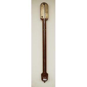 Vintage English Stick barometer with extended mercury column…