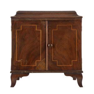 A Georgian miniature two door apprentice cabinet, interior…