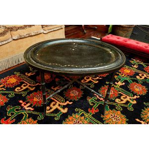 Victorian papier mache butler tray and stand, mid 19th century,…