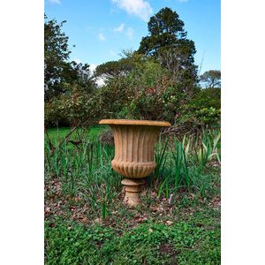Pair of Haddonstone campagna shape garden urns, (2). Provenance:…