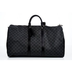 Louis Vuitton Keepall 45 Bandouliere Damier Graphite Travel Bag Black