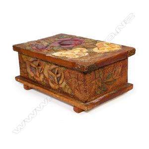 A New Zealand colonial Jane Brenkley carved and painted rose…