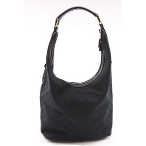 Gucci Gray Embossed Monogram Leather Indy Hobo Bag with Bamboo