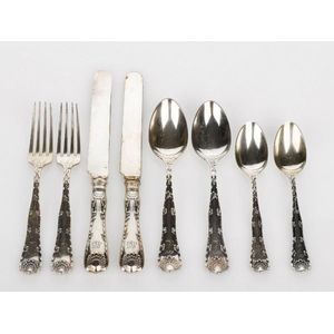 Lot - (lot of 17) Sterling flatware serving pieces and spoons, including a  pair of Whiting Louis XV and Reed & Barton servers, total weigh