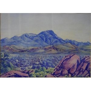 Albert Namatjira (1902 - 1959), Central Australia watercolour,…