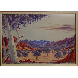Maurice Namatjira (1938-77), watercolour on paper outback…