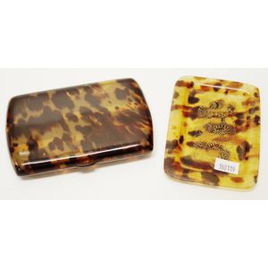 Two vintage tortoiseshell pieces including: cigarette case; and…