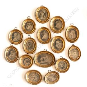 A collection of 15 miniature Georgian period classical portrait…
