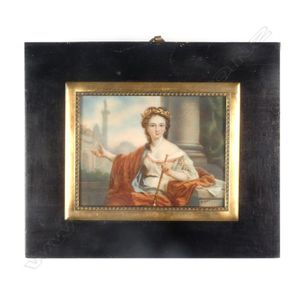 A miniature painting of Clio the Muse of History, after the…