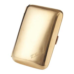 A gold cigarette case, the cushion shaped case, hallmarked…