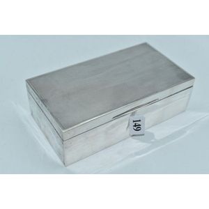 Australian sterling silver cigarette box with wooden lining,…