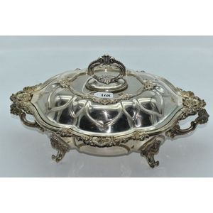 Embossed Silver Plate Entree Dish with Lid and Feet - Bowls, Comports ...