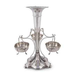 A George V Art Nouveau sterling silver centrepiece, with a…