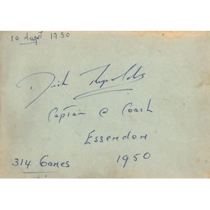 Essendon: 1950 autograph book with c18 Essendon signatures…