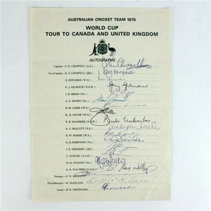 Australian cricket Team 1975 World Cup Tour to Canada & United…