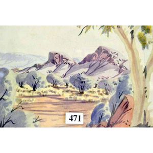 Brenton Raberaba 'Central Australia' watercolour, signed, 20 x…