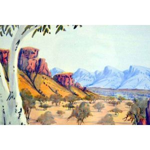 Maurice Namatjira 'Central Australia' watercolour, signed, 14 x…