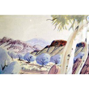 Brenton Raberaba 'Central Australia' watercolour, signed, 19 x…
