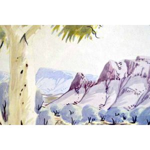 Brenton Raberaba 'Central Australia' watercolour, signed, 19 x…