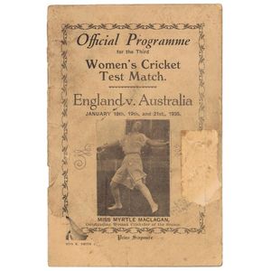 1935 Women's Cricket Test Match Programme - Sporting - Cricket ...