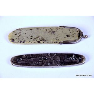A promotional pen knife issued by the Hapag Shipping Company,…