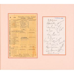 1948 Australian Team, autograph page with 17 signatures…