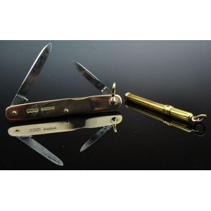 Gents twin blade pocket knife and tooth pick i 1 x 9ct rose…