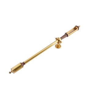 A brass and hardwood-cased stick barometer by Burke and Jones,…