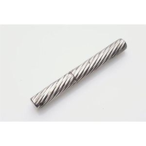 A sterling silver ribbed Tube containing a pencil, pen knife…