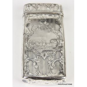 A Victorian sterling silver cigar case, 1875 Birmingham, with…