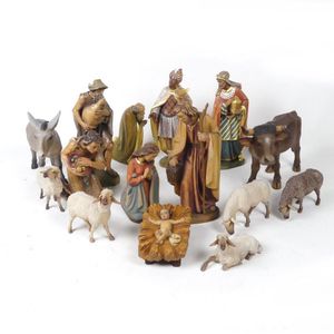 A mid-20th century quality Italian carved and painted wood…