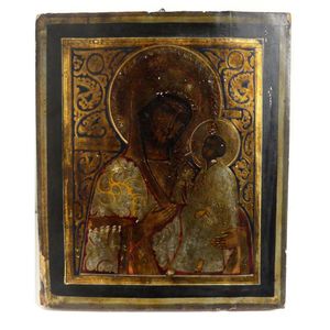 A late 20th century icon, with gilt 'Mother of God' image…