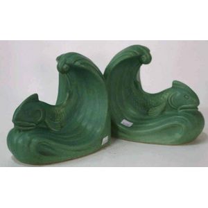 Pair of Langley England fish bookends, width 33 cm approx total…