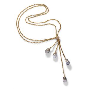 Yvel pearl and coloured diamond sautoir, terminating on a&hellip;