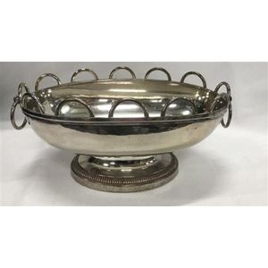 A silver plate monteith bowl, possibly French c.1820, diameter…