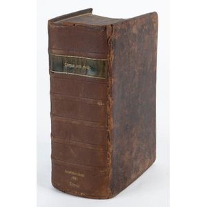 Justinian (483 - 565) Corporis Juris Civilis, Vols.1 & 2 bound…
