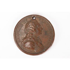 French 18th century Louis XV bronze medallion, c.1770, modelled…