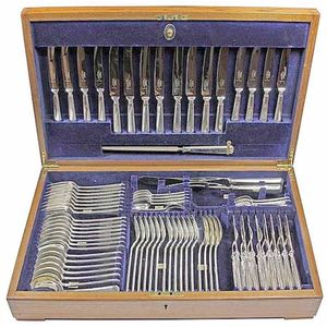 Silver plated canteen of cutlery by Mappin & Webb with…