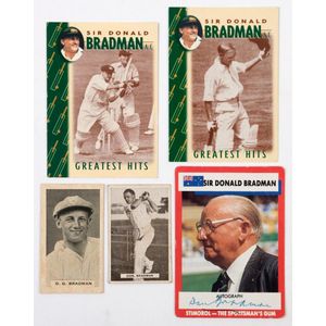 Don Bradman: cigarette/trading card selection featuring Bradman…
