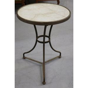 Antique French circular garden table, tri form base, 71 cm high,…