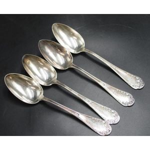 old 6 SILVER metal CUILLERES French silvered 1920 French antique silverware silverware silver plated at Caf\u00e9 or Moka